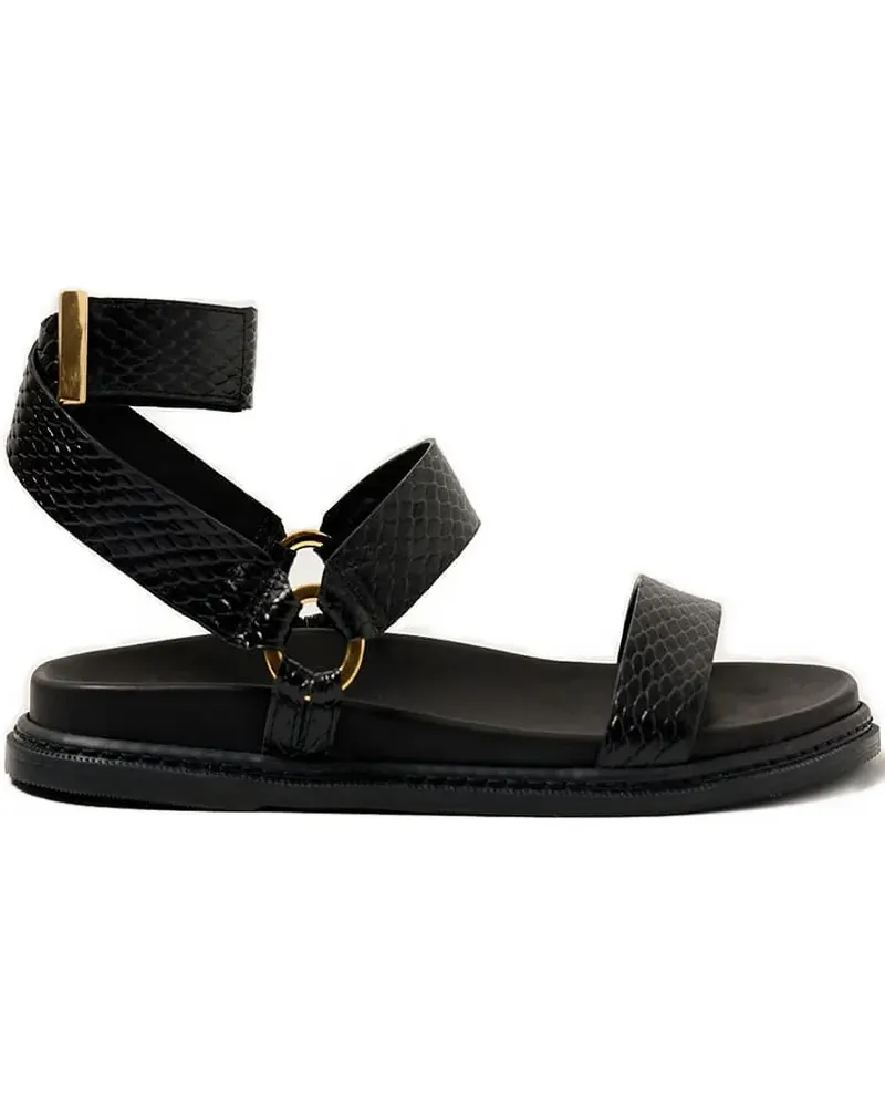 Lenny Niemeyer Sandalen mit Schlangenleder-Optik - Schwarz Schwarz