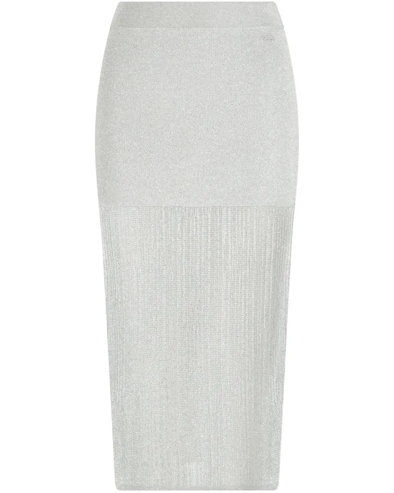 Armani Exchange Midi-Bleistiftrock aus Lurex - Grau Grau