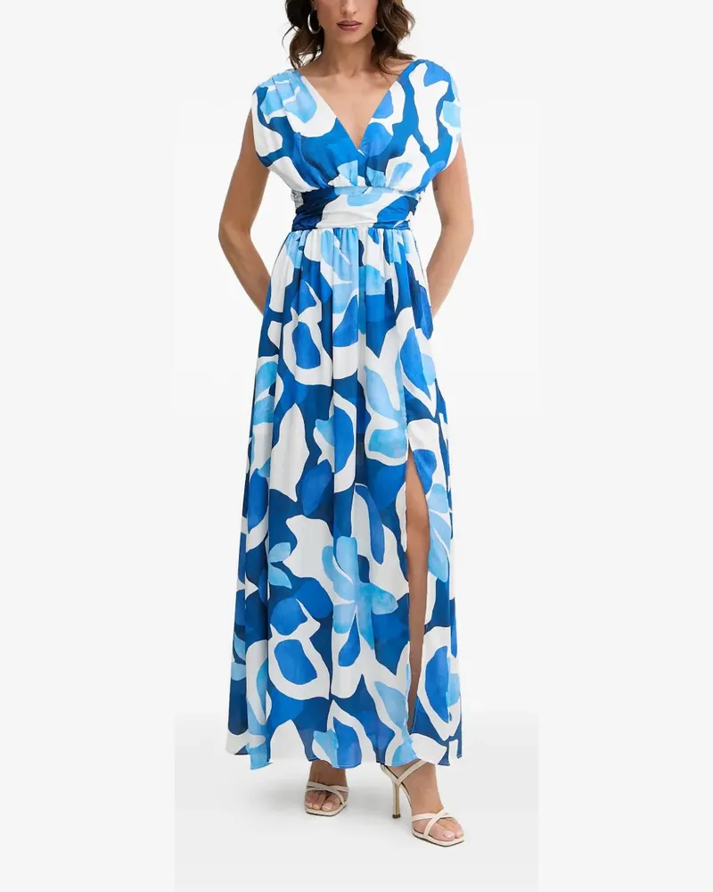 Morgan V-neck floral-print maxi dress - Blau Blau