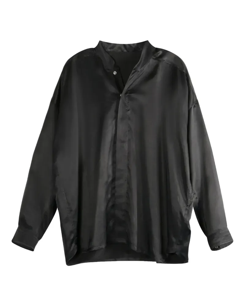 Rick Owens Jumbo Faun satin long-sleeve shirt - Schwarz Schwarz