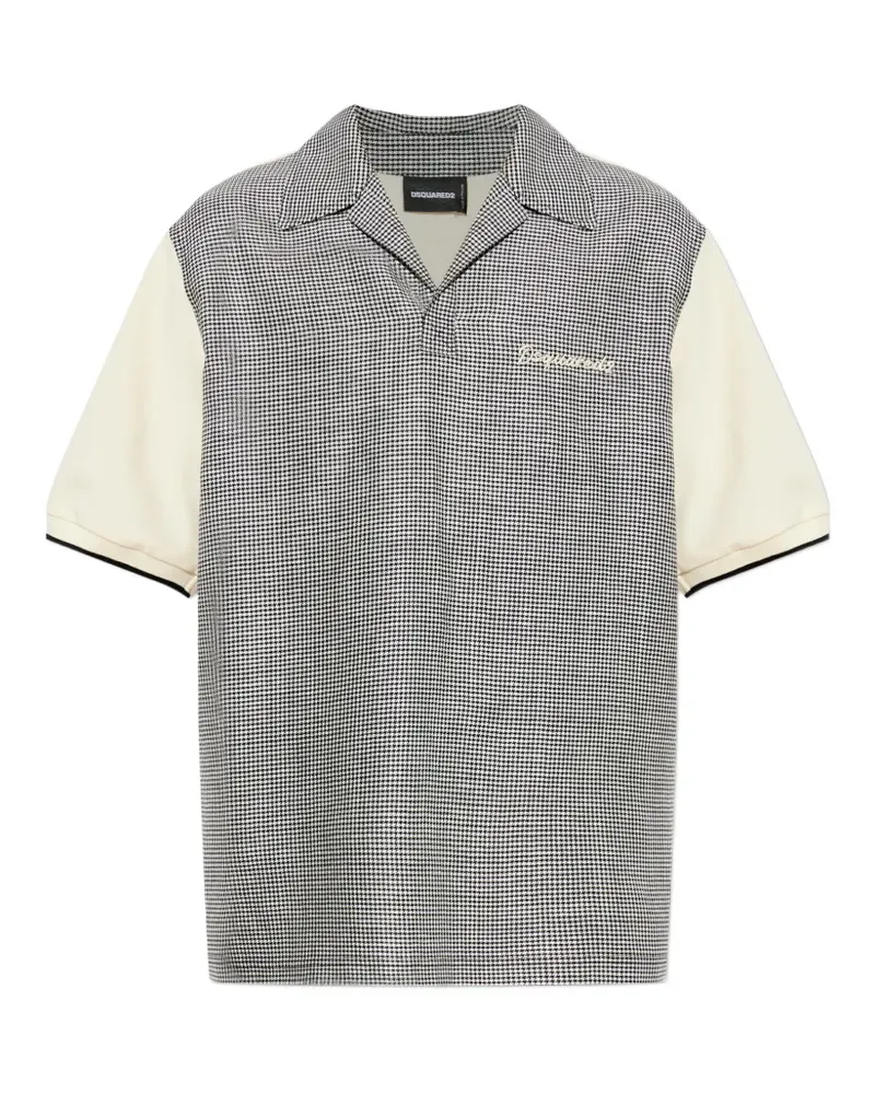 Dsquared2 T-Shirt mit Hahnentrittmuster - Nude Nude