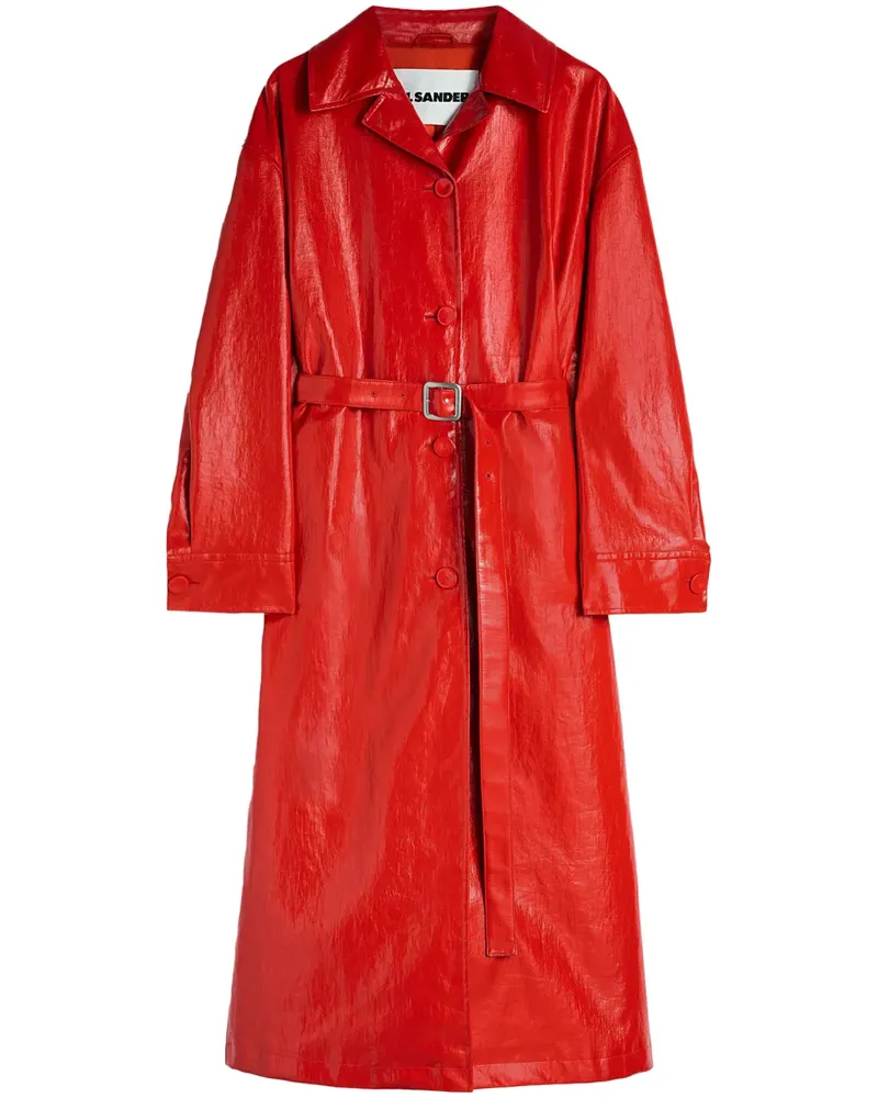 Jil Sander Trenchcoat mit Gürtel - Rot Rot