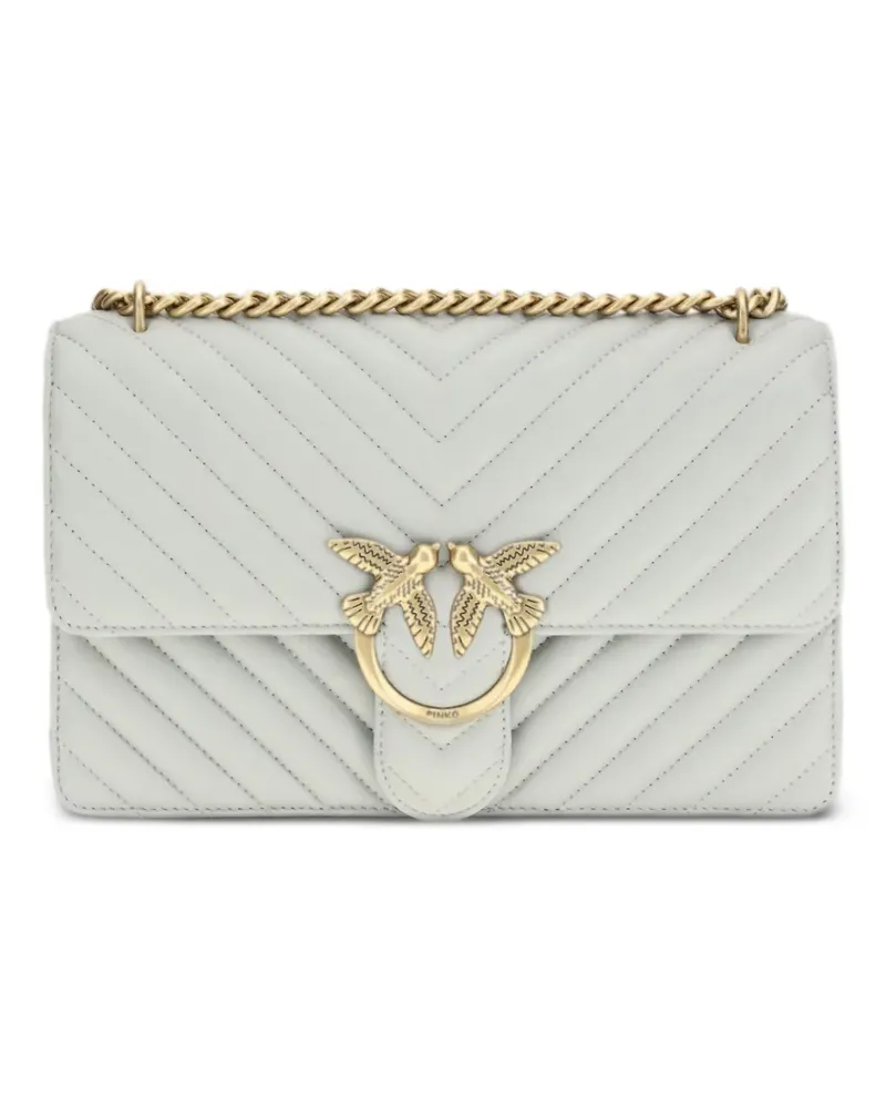 Pinko medium Love One chevron-quilted shoulder bag - Grau Grau