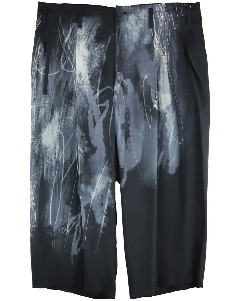 Yohji Yamamoto Hose mit Graffiti-Effekt - Schwarz Schwarz