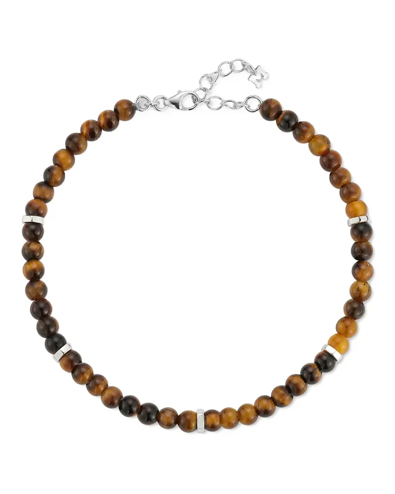 MATEO Hex Nut tiger's eye bracelet - Silber Silber