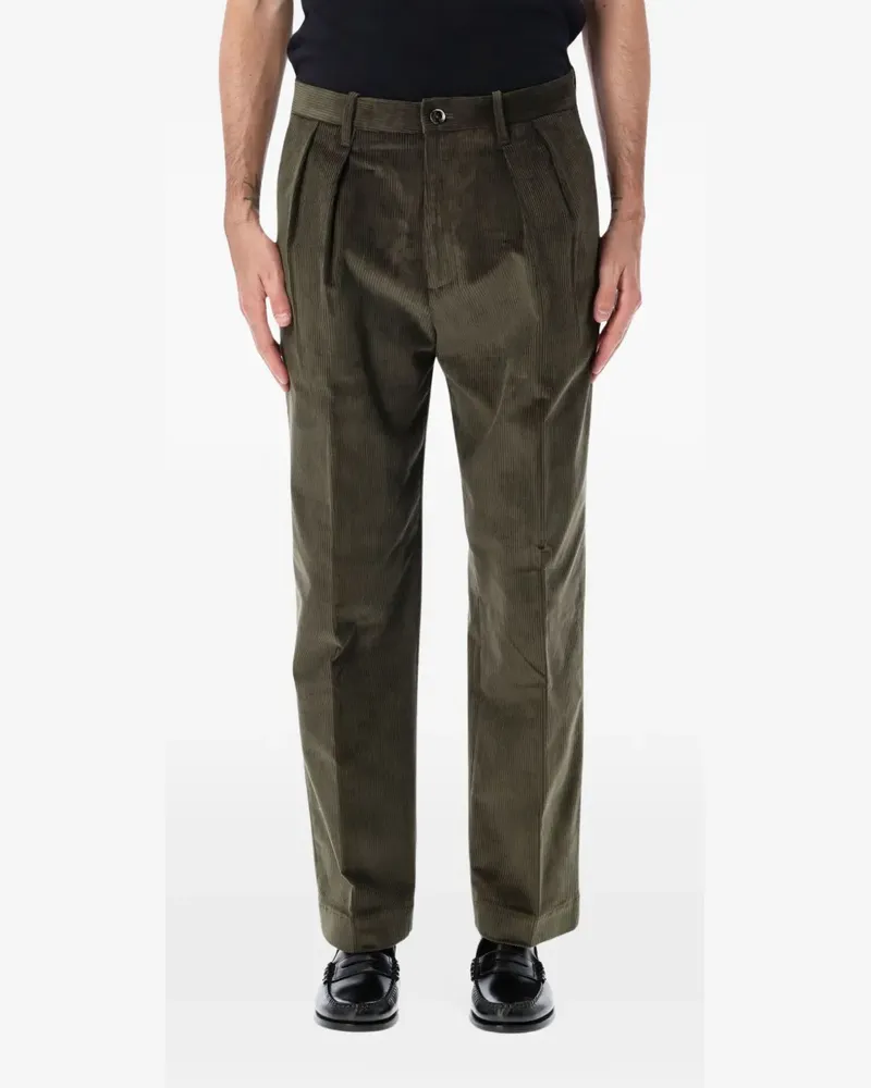 nine:inthe:morning Kai pleated corduroy chinos - Grün Grün