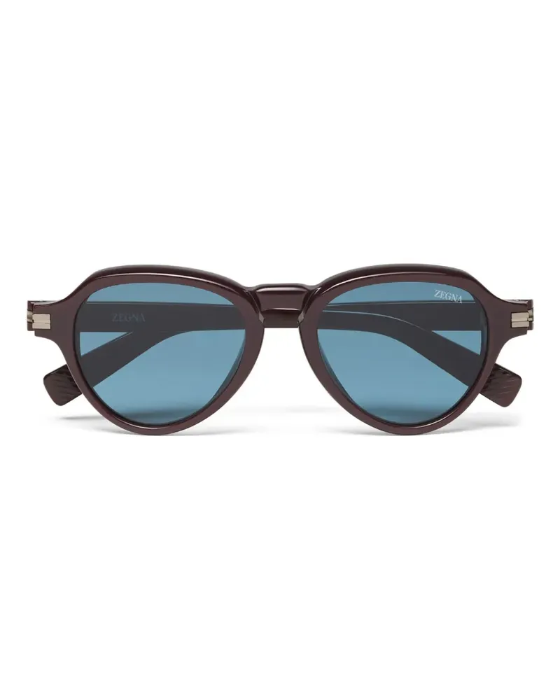 Ermenegildo Zegna Sonnenbrille mit rundem Gestell - Violett Violett