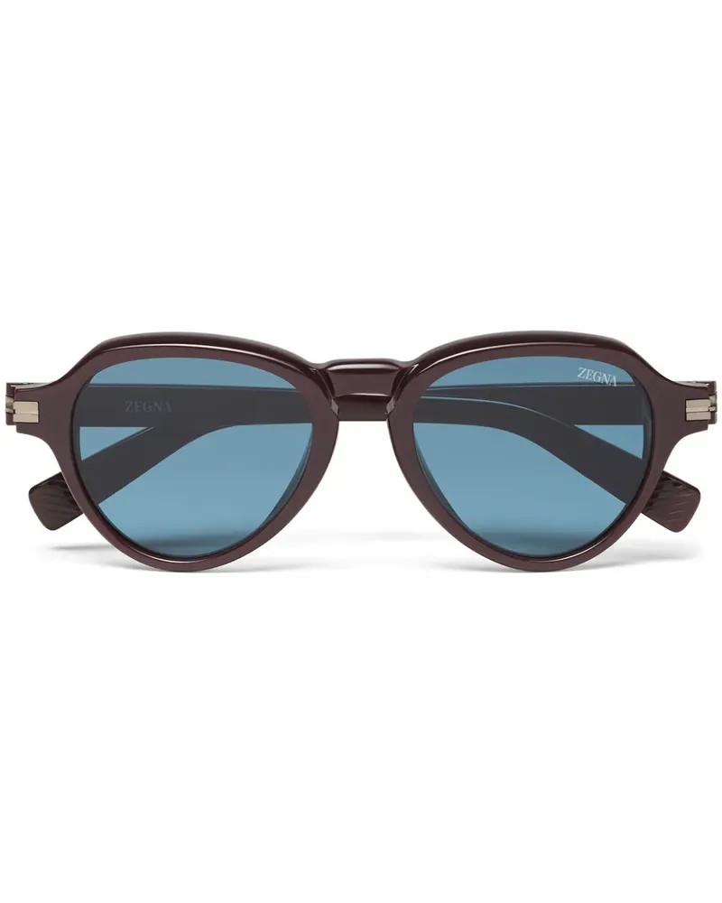 Ermenegildo Zegna Sonnenbrille mit rundem Gestell - Violett Violett