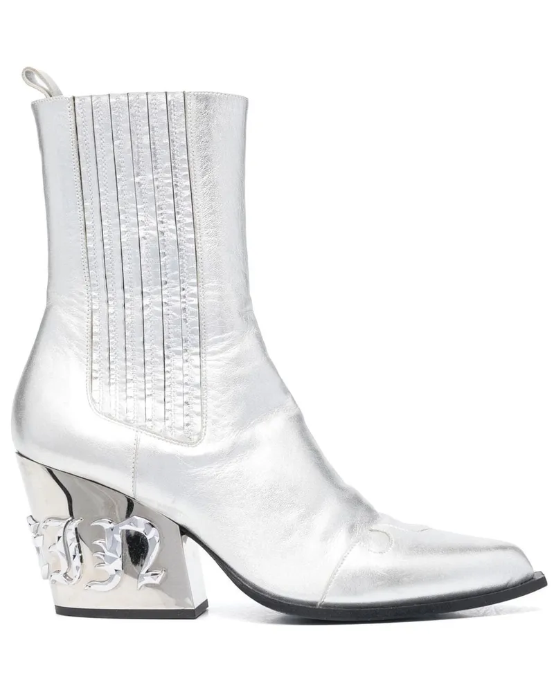 Philipp Plein Halbhohe Gothic Stiefel 85mm - Silber Silber
