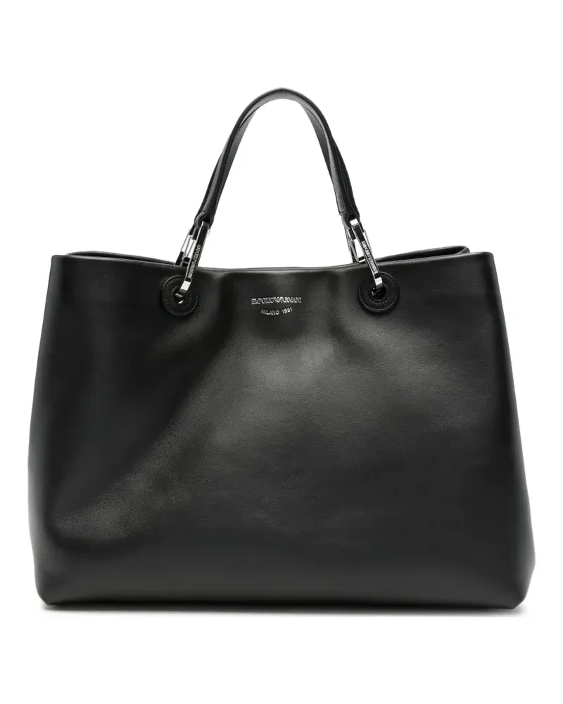 Emporio Armani Shopper mit Logo-Stempel - Schwarz Schwarz