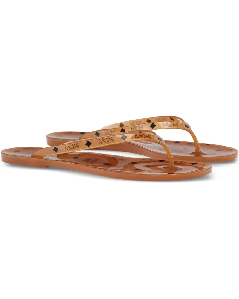 MCM monogram-print thong sandals - Braun Braun