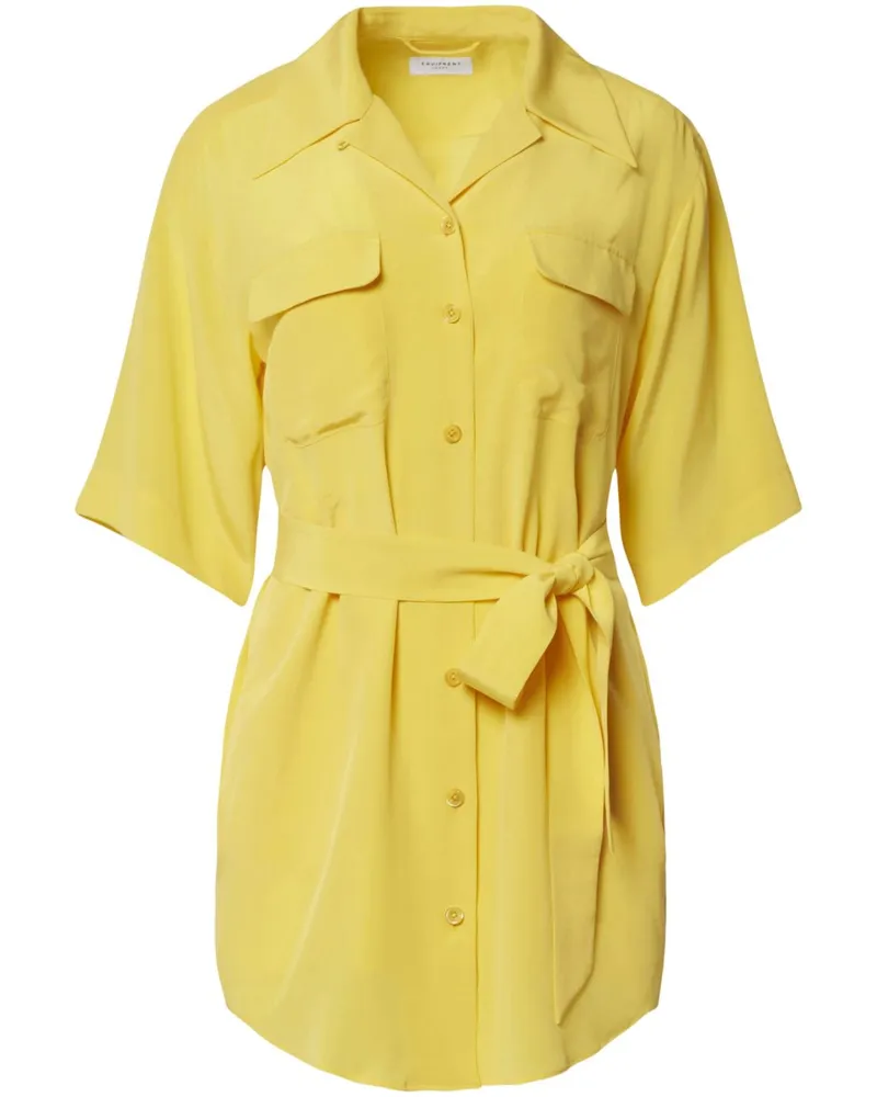 Equipment Kurzes Hemdkleid - Gelb Gelb