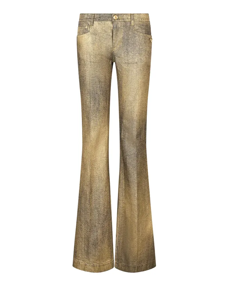 Roberto Cavalli faded-effect flared jeans - Gold Gold