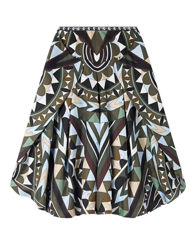 Emilio Pucci Manuba print wide trousers - Grün Grün