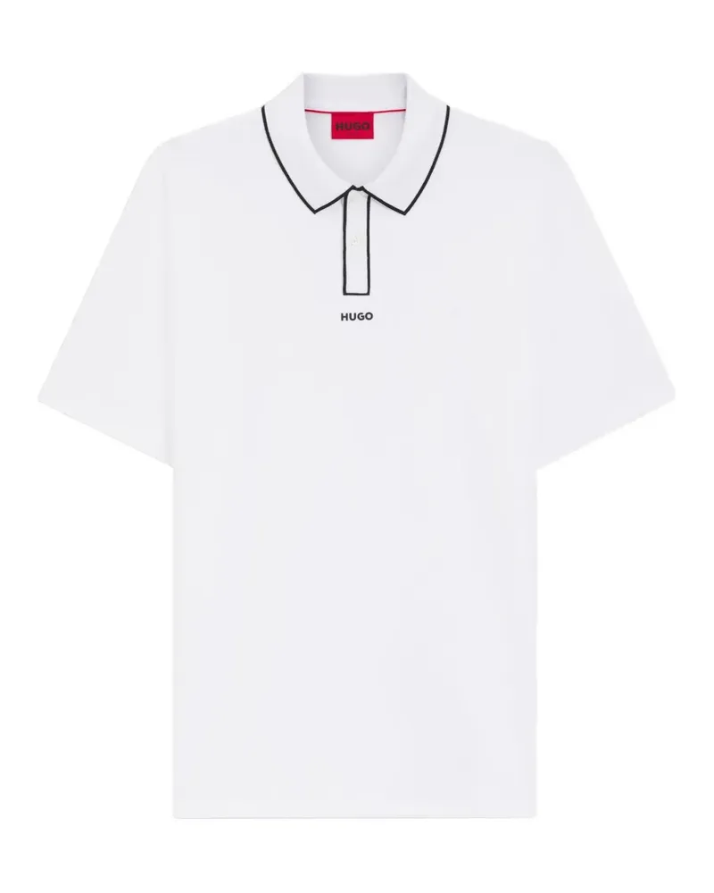 HUGO BOSS Dalumo Poloshirt mit Kontrastdetails - Weiß Weiß