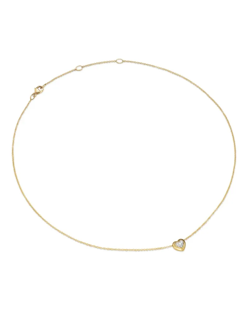David Yurman 18kt Puffy Heart Gelbgoldhalskette mit Diamant Gold