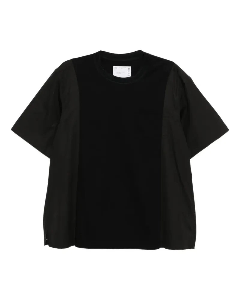 Sacai T-Shirt mit Einsätzen - Schwarz Schwarz