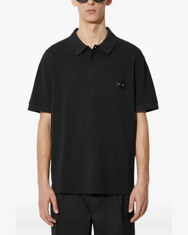 Neil Barrett Poloshirt mit Applikation - Schwarz Schwarz