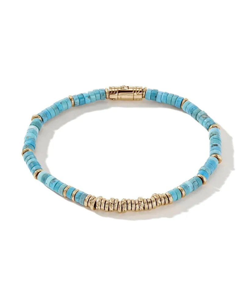 John Hardy 14kt Gelbgoldarmband mit Türkis - Blau Blau