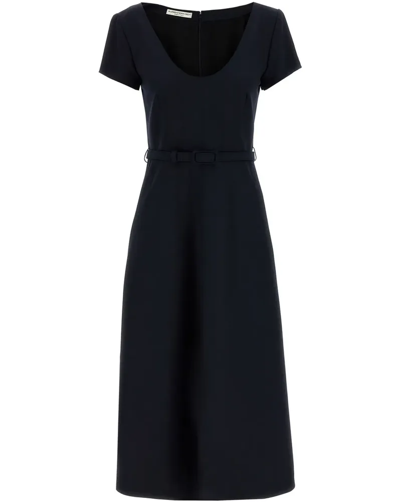 Alessandra Rich Midikleid mit Gürtel - Blau Blau