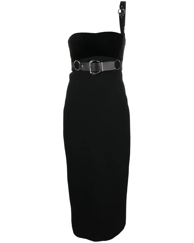 Roberto Cavalli Midikleid mit Schnallendetail - Schwarz Schwarz