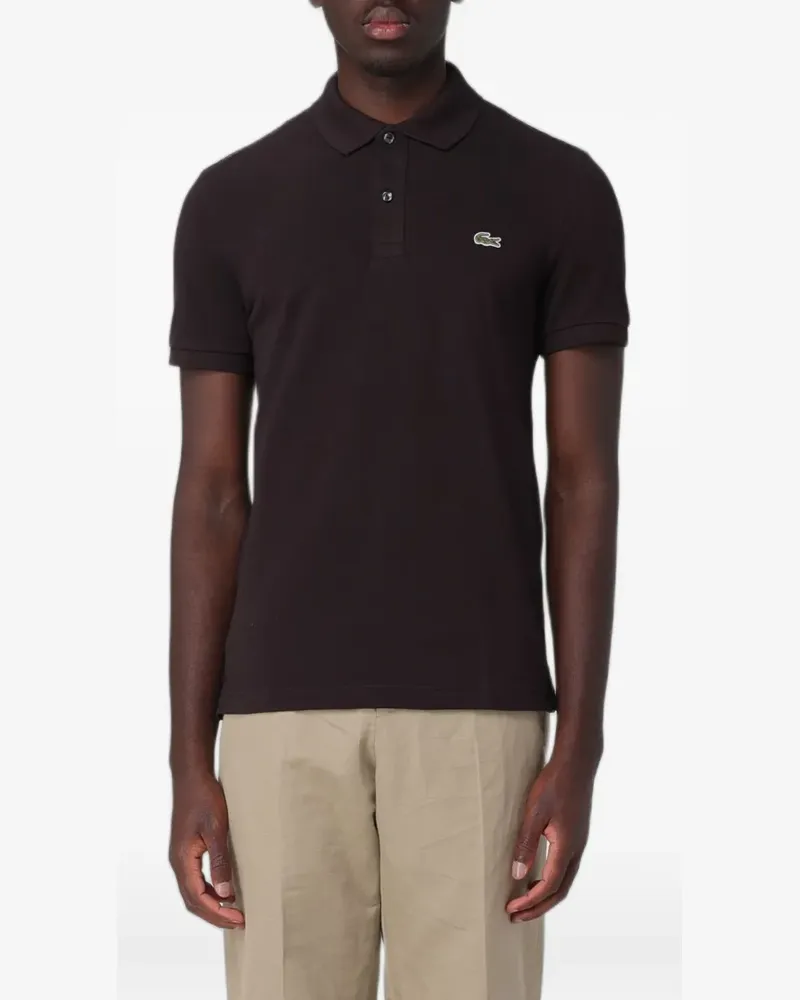 Lacoste logo-patch piqué polo shirt - Braun Braun