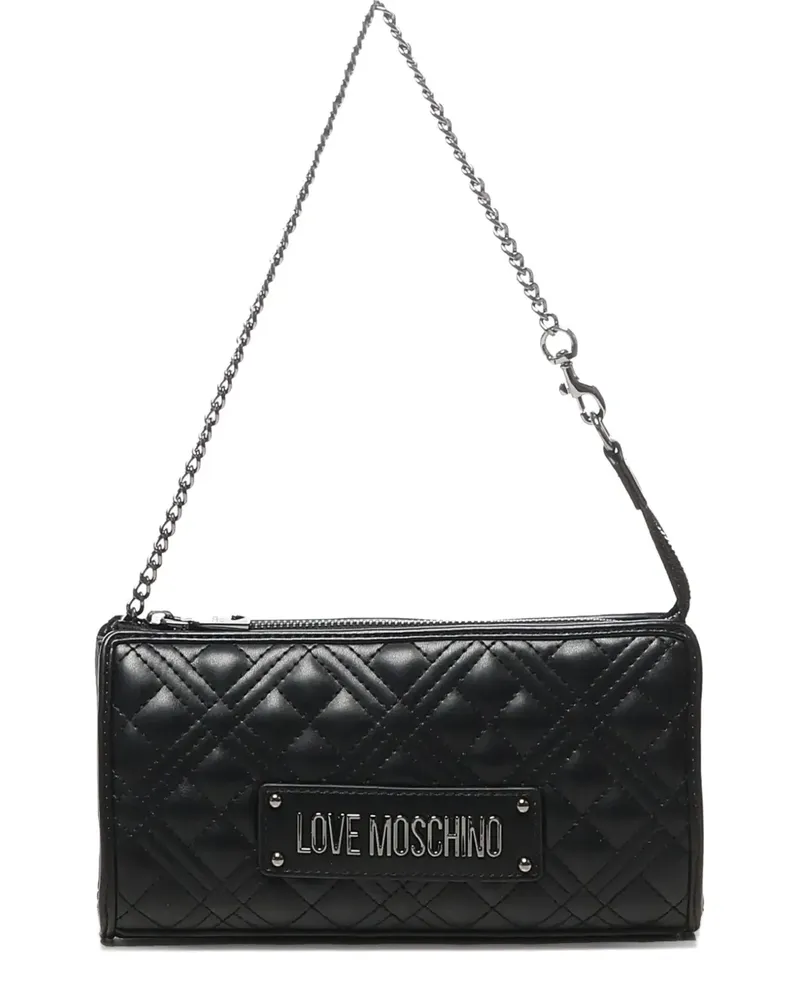 Moschino Gesteppte Schultertasche - Schwarz Schwarz