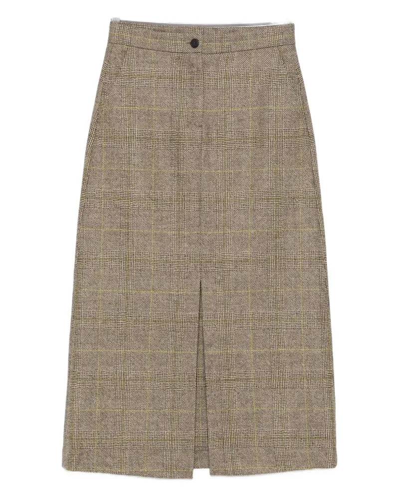 Antonelli Firenze Ostuni button checked midi skirt - Schwarz Schwarz