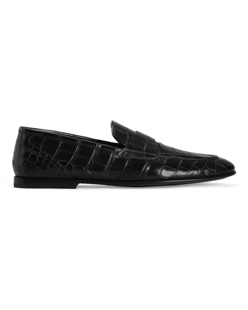 Dolce & Gabbana Slipper aus Alligatorleder - Schwarz Schwarz