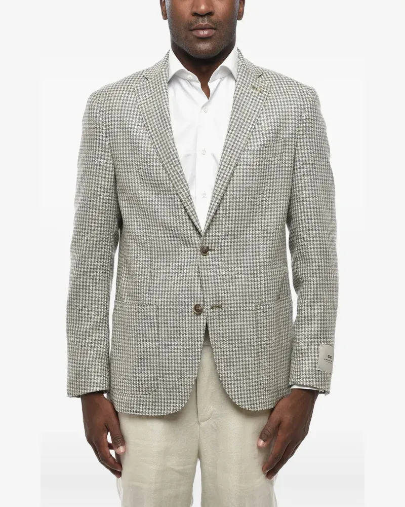 Corneliani houndstooth single-breasted blazer - Grün Grün