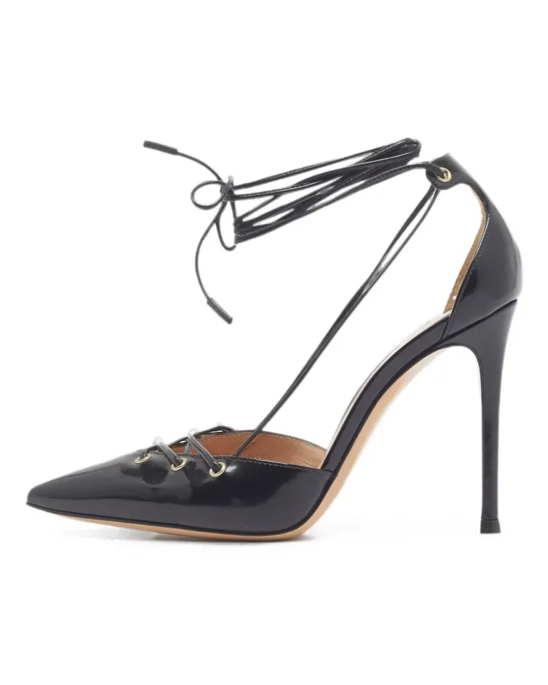 Gianvito Rossi lace-up pointed-toe pumps - Schwarz Schwarz