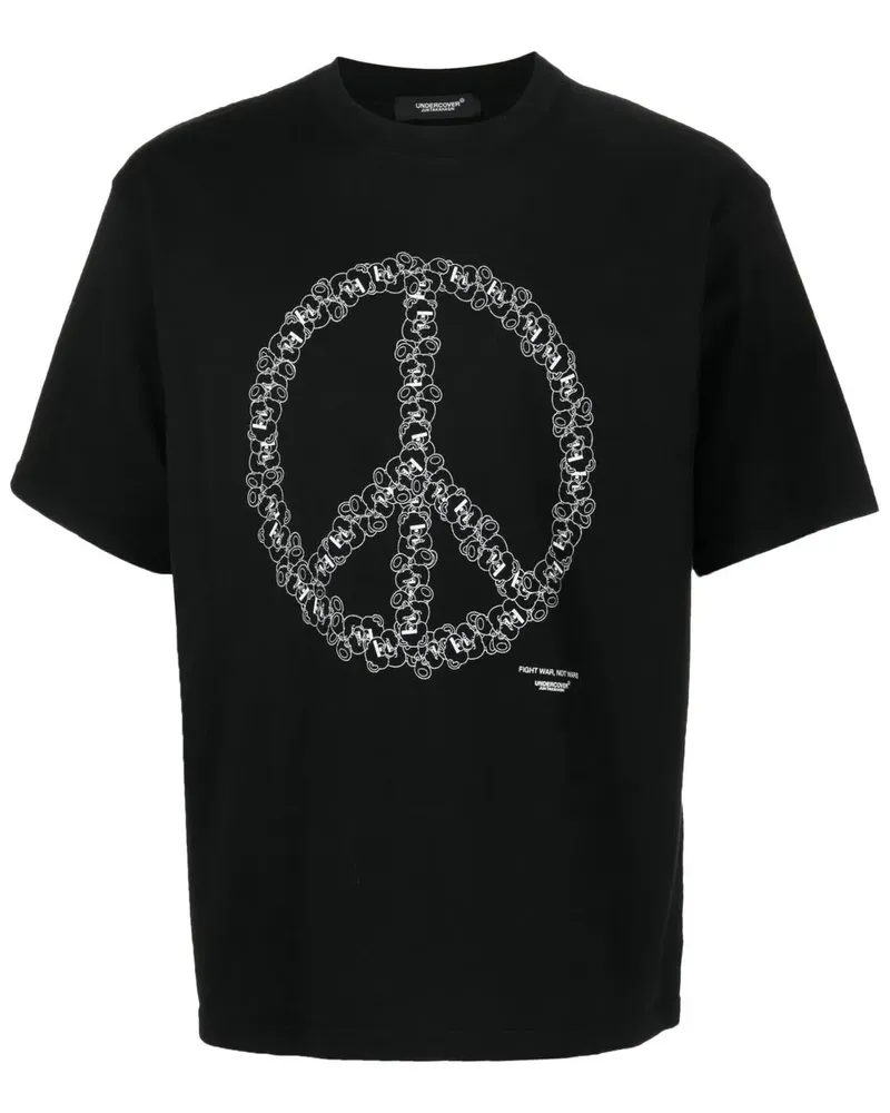 Undercover T-Shirt mit Friedenszeichen - Schwarz Schwarz