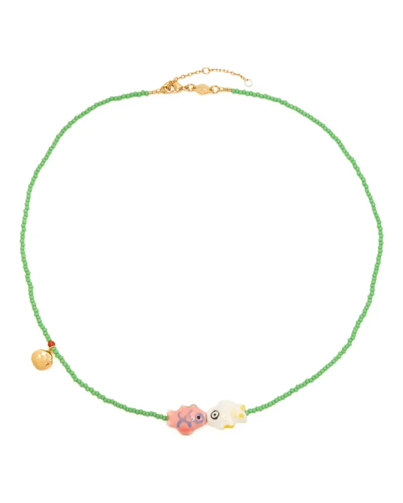 Anni Lu fish charm beaded necklace - Grün Grün