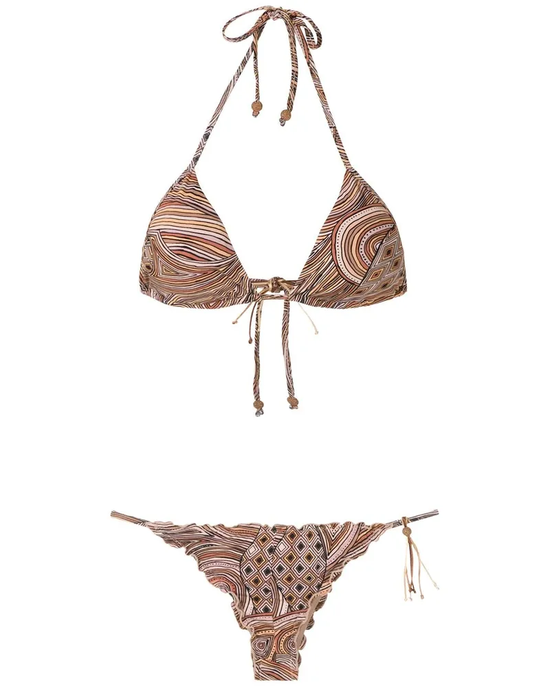 Amir Slama Triangel-Bikini mit Print - Mehrfarbig Mehrfarbig