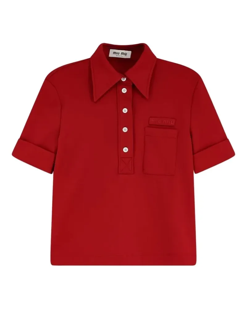 Miu Miu point collar embroidered top - Rot Rot