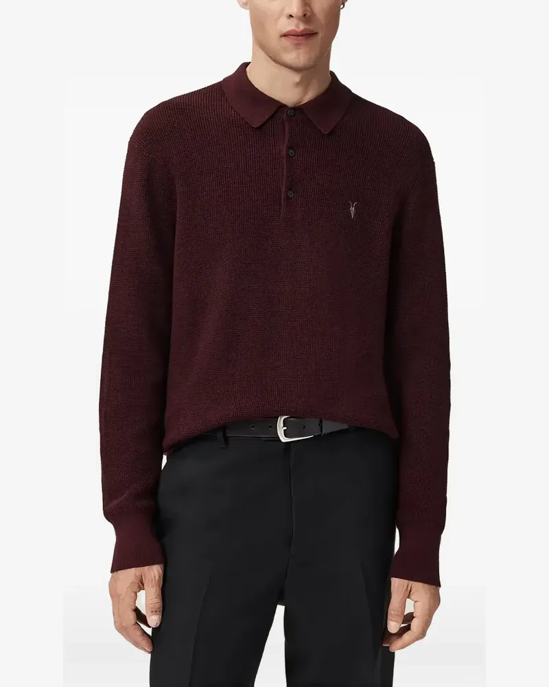 AllSaints button polo knitwear - Rot Rot