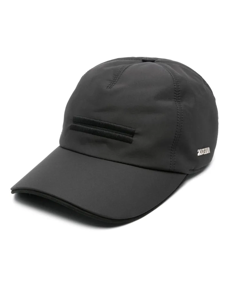 Ermenegildo Zegna Baseballkappe mit Logo-Stickerei - Schwarz Schwarz