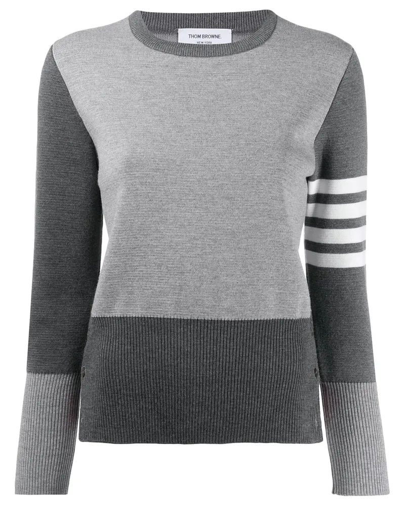 Thom Browne Pullover mit Logo-Streifen - Grau Grau