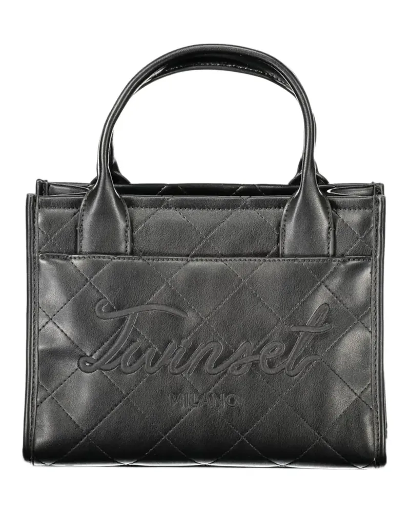 Twin-Set logo-embroidered tote bag - Schwarz Schwarz