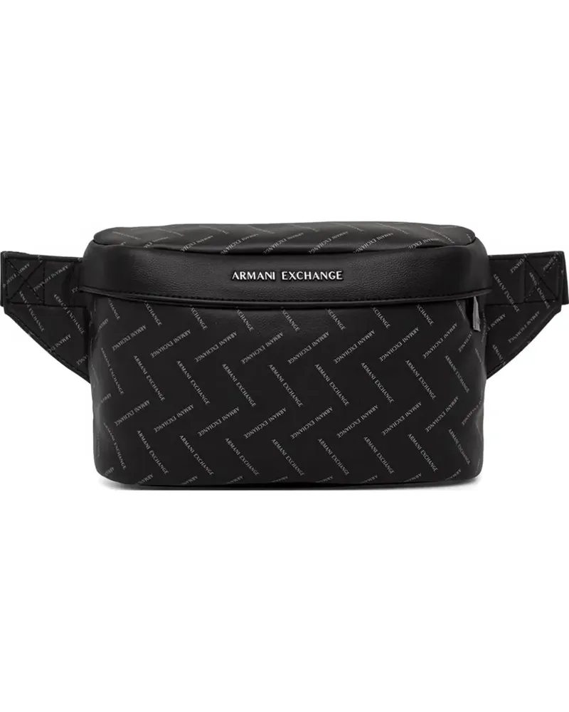 Armani Exchange all-over logo-print belt bag - Schwarz Schwarz