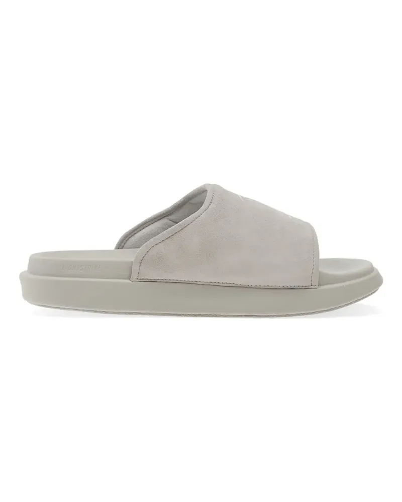 Y-3 logo-detail suede slides - Grau Grau