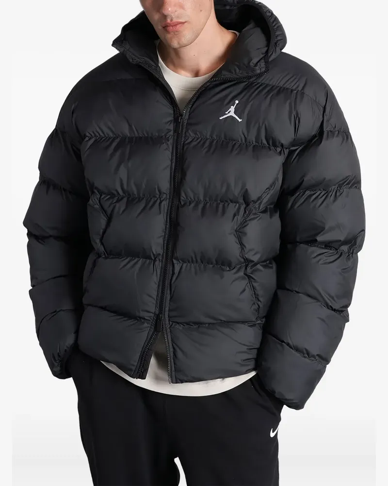 Nike logo-detail padded jacket - Schwarz Schwarz