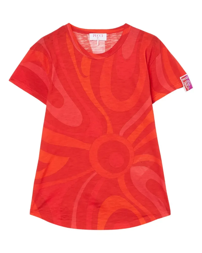 Emilio Pucci T-Shirt mit abstraktem Print - Rot Rot