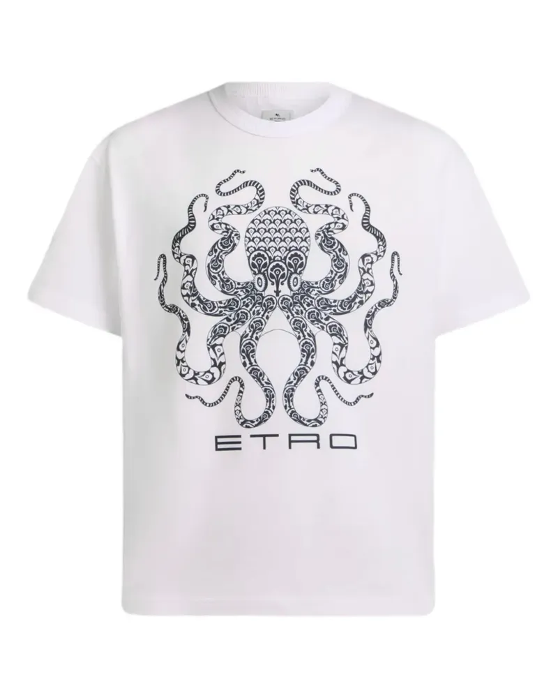Etro T-Shirt mit Logo-Print - Weiß Weiß