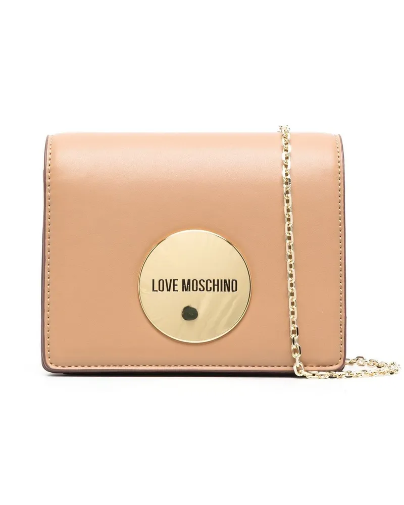 Moschino Tasche mit Logo-Schild Nude