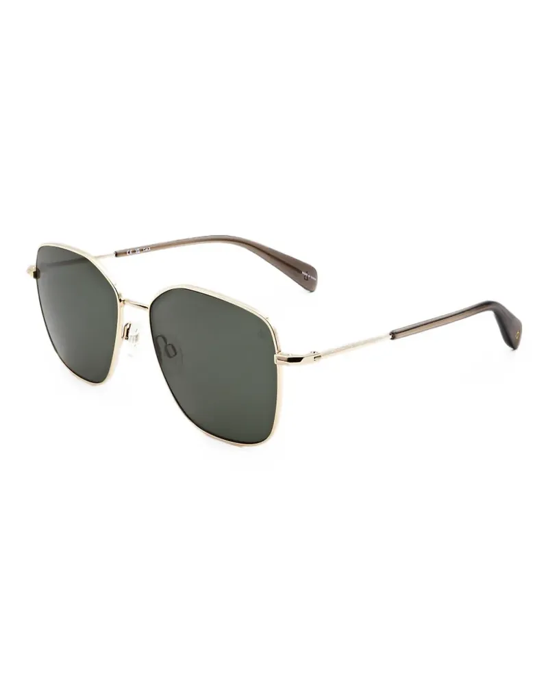 Rag & Bone Sonnenbrille mit geometrischem Gestell - Gold Gold