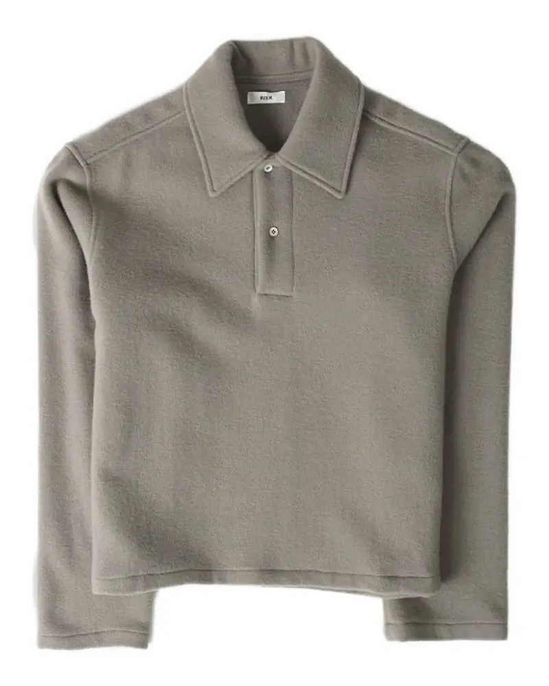 Rier fog fleece polo shirt - Grau Grau