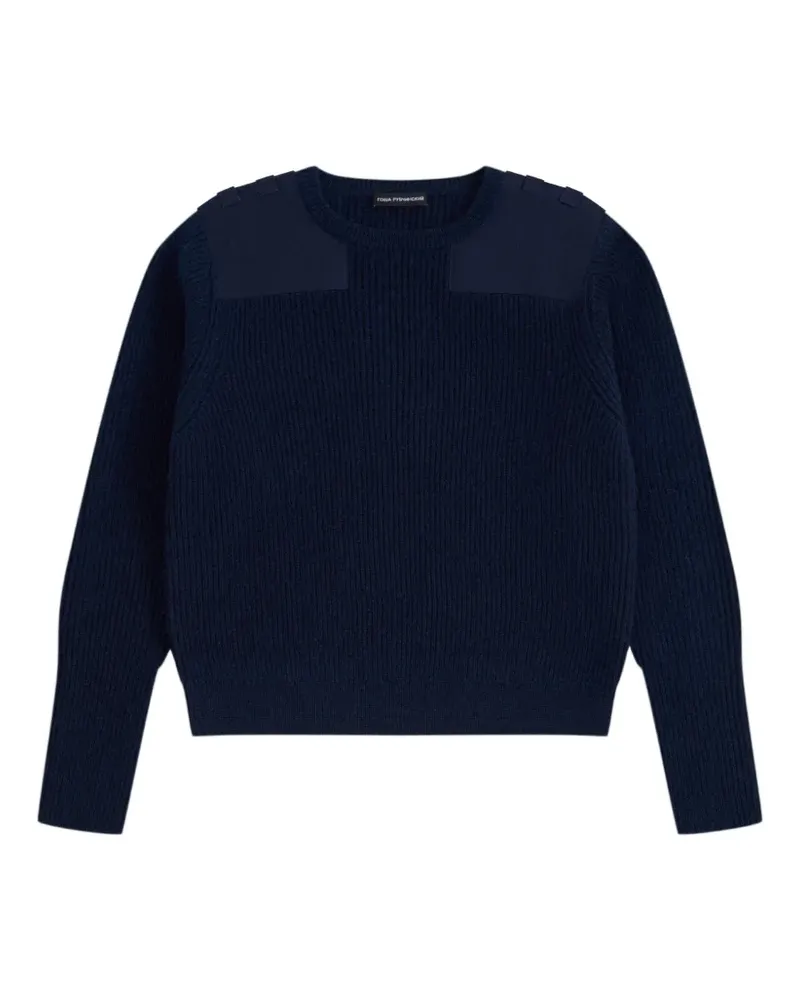 Gosha Rubchinskiy ribbed-knit patch-detail sweater - Blau Blau