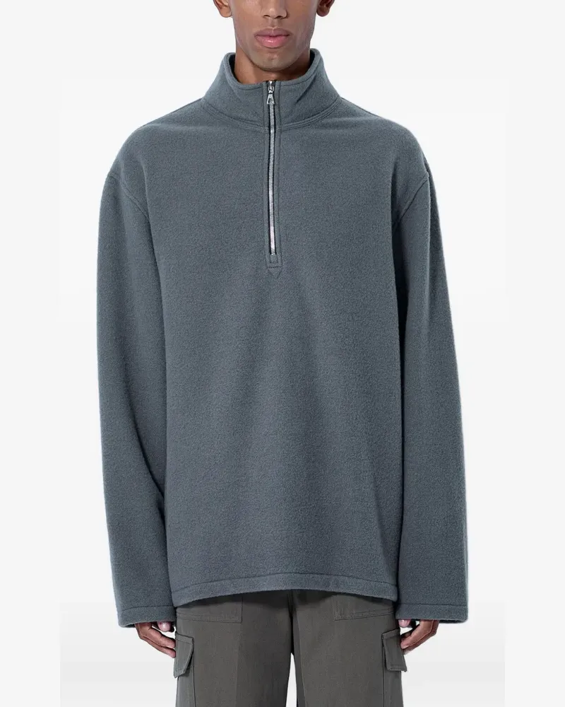 Rier Stehkragen-Pullover mit kurzem Reißverschluss - Grau Grau