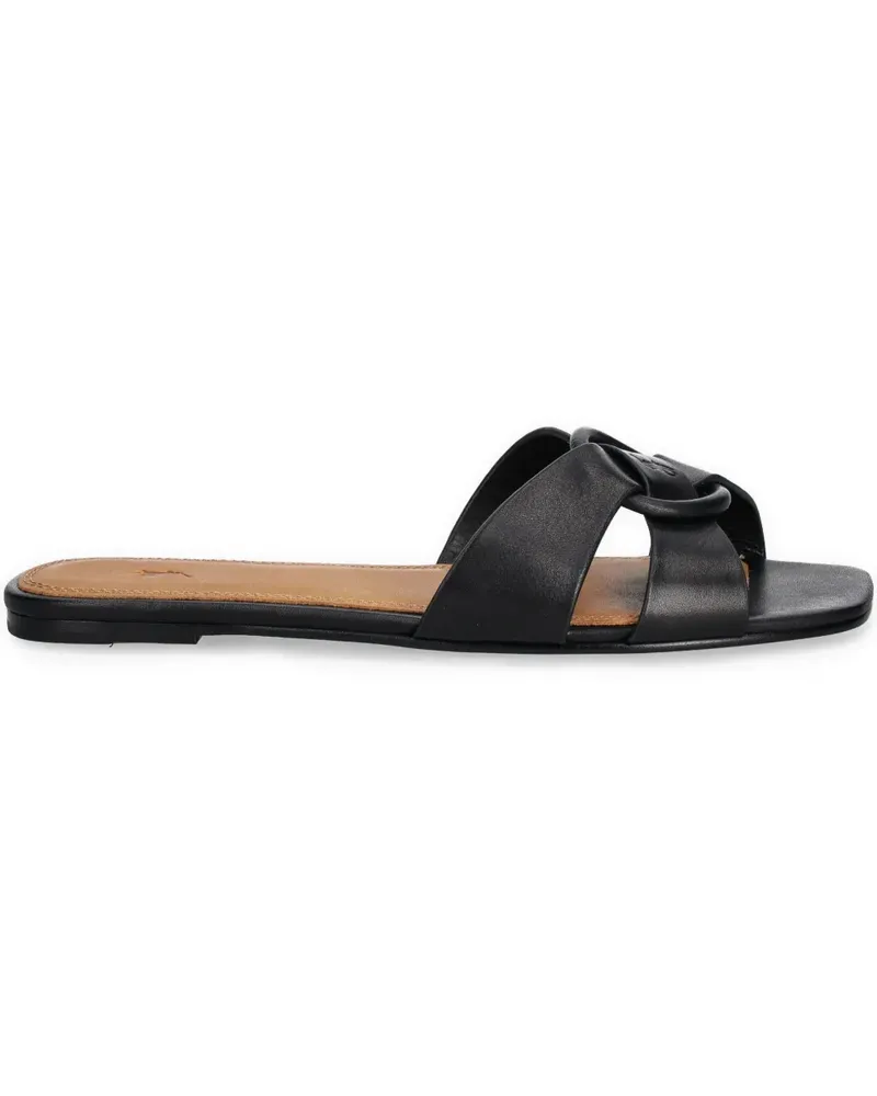 Ralph Lauren O-Ring Pantoletten - Schwarz Schwarz